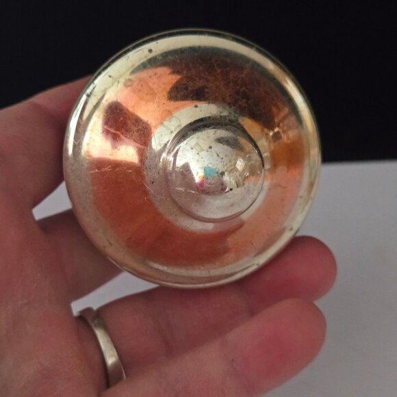 Vintage Shiny Brite Red & Silver Glass Christmas Ornament - Mid-Century Holiday - Picture 3 of 3